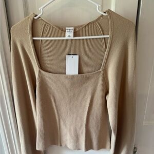 NWT Melrose and Market Beige Knit Top